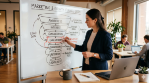 Entry-level marketers thinking about funnels instead of just running ads